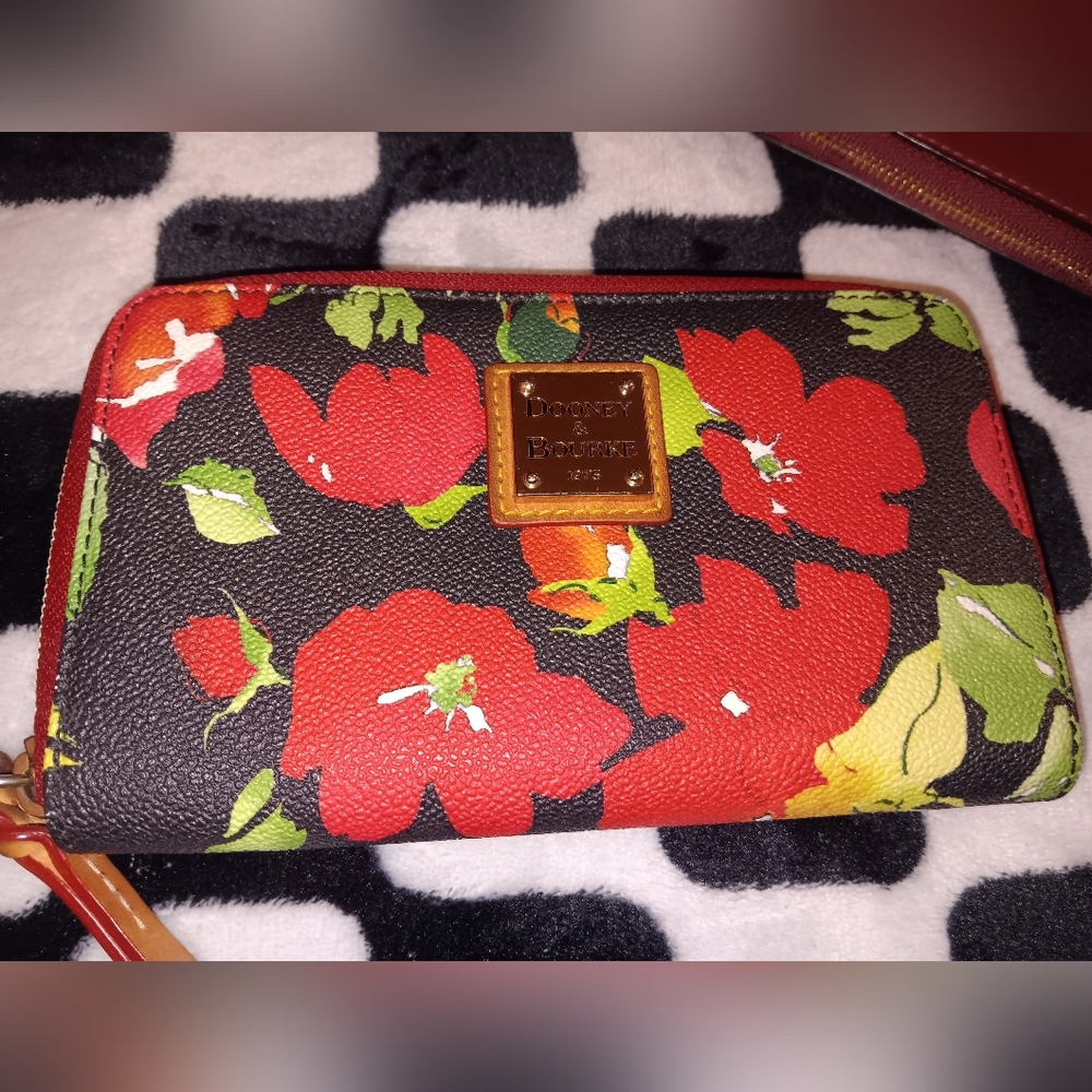 Dooney & Bourke Red Floral Wallet